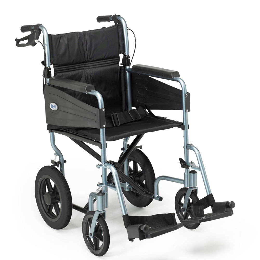 Days Escape Lite Transit Wheelchair Silver Blue 16" 091311521