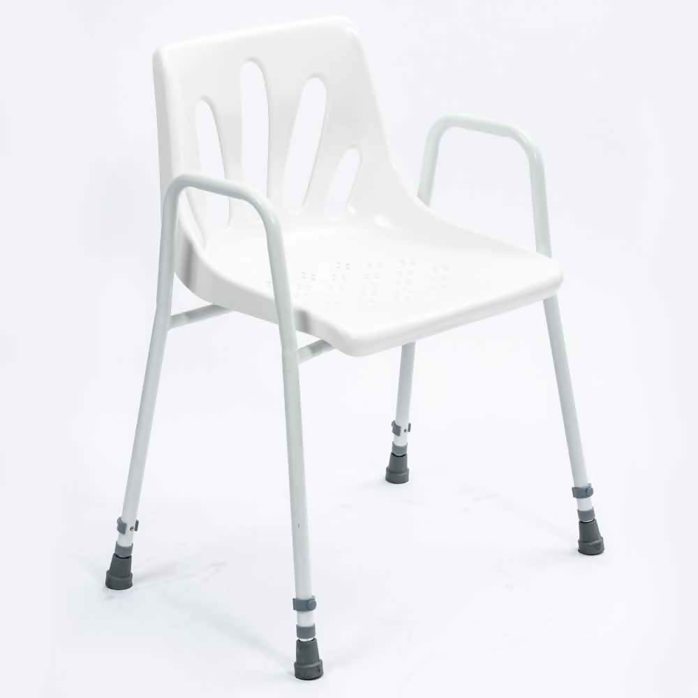 NRS Height Adjustable Stackable Shower Chair White P01560