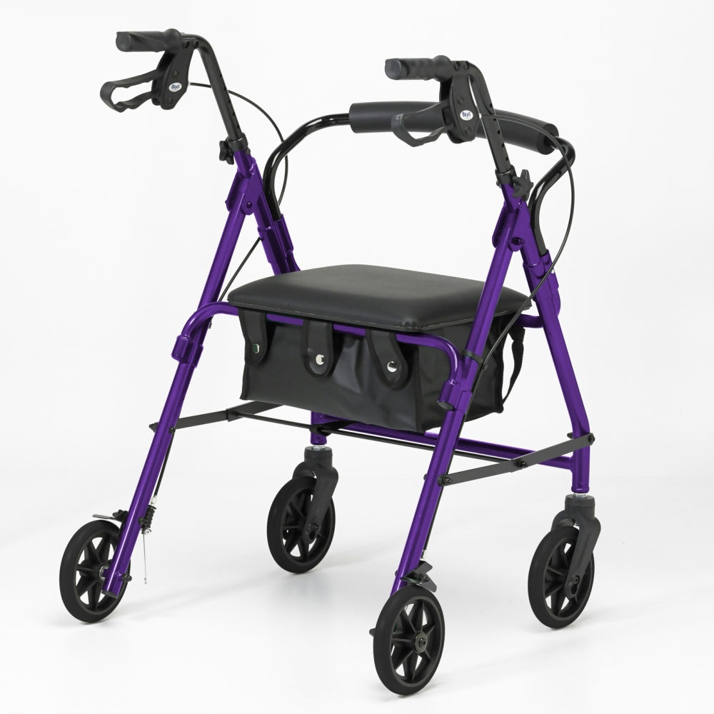 Days 100 Series Lightweight 4 Wheeled Rollator Walker Purple Days 100 Series Lightweight 4 Wheeled Rollator Walker Purple