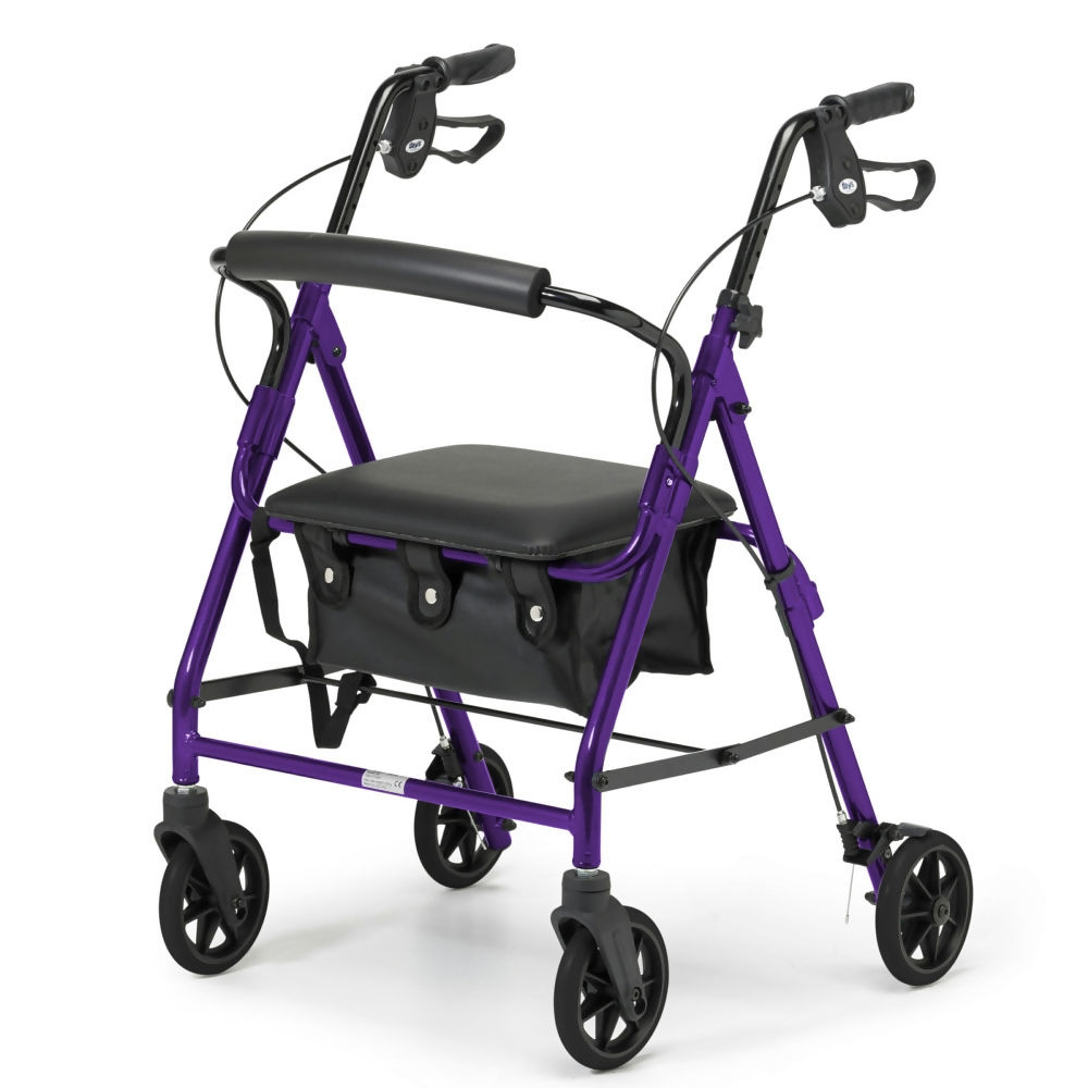 Days 100 Series Lightweight 4 Wheeled Rollator Walker Purple