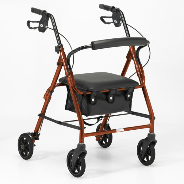 Days 100 Series Lightweight Rollator 105 Medium Russet Orange Days 100 Series Lightweight Rollator 105 Medium Russet Orange